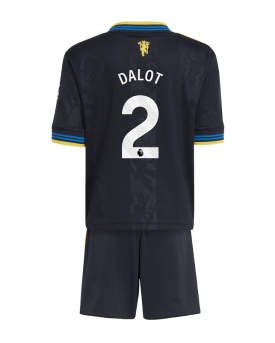 Manchester United Diogo Dalot #2 Maglia Gara Terza Repliche 2025-26 Bambino Maniche Corte